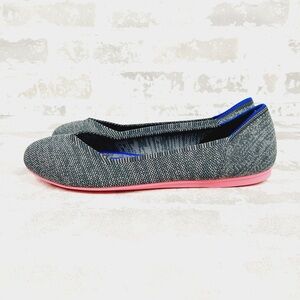 NEW Rothy's The Flat Grey Knit Round Toe Slip On Comfy Loafers E864